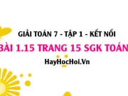 Bài 1.15 SGK Toán 7 tập 1 Kết nối tri thức